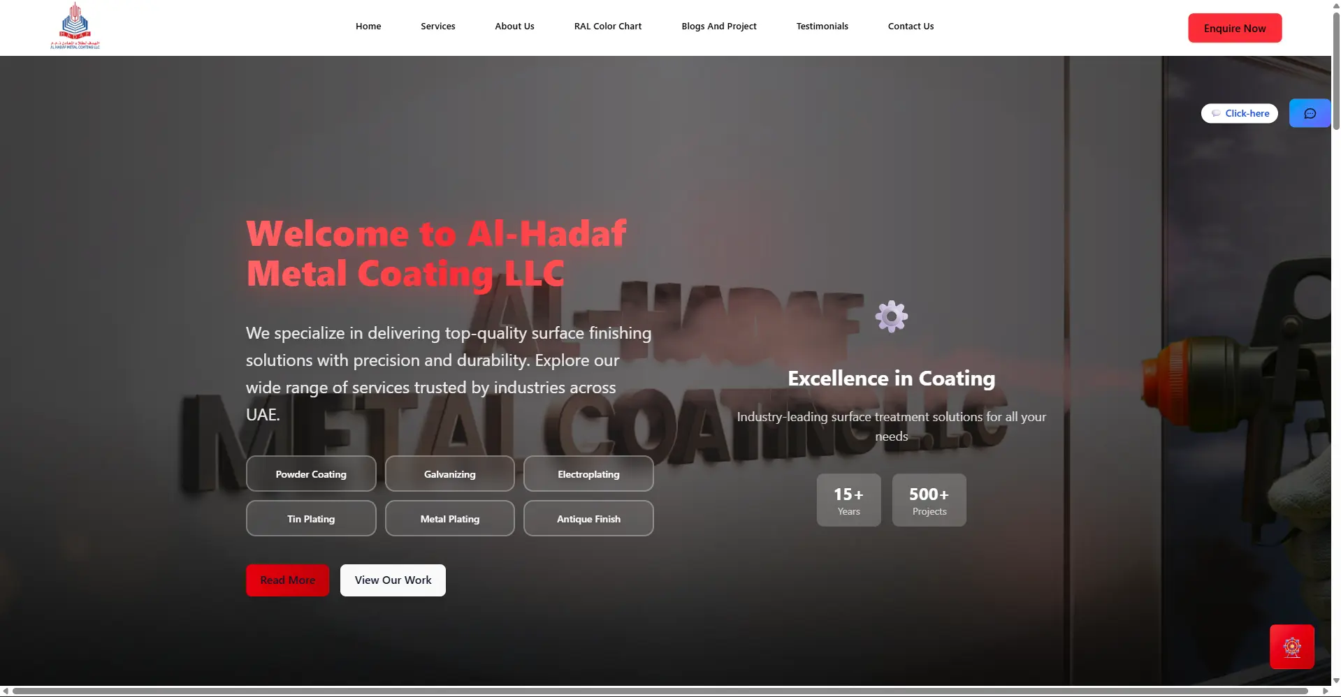 Al-Hadaf Metal Coating LLC Website
