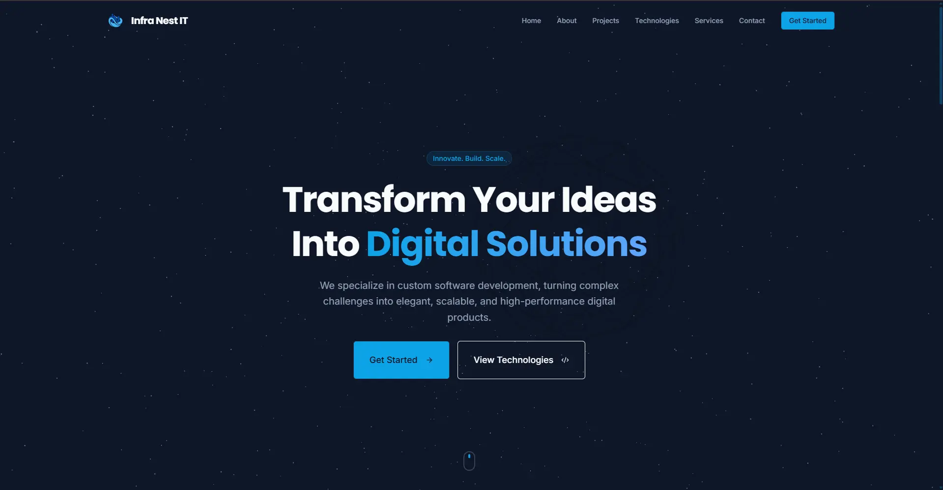 Infra Nest IT Solutions Website